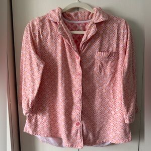 Intimate Essentials 100% Cotton Pajama Set Coastal Grandma Orange & Pink PJs